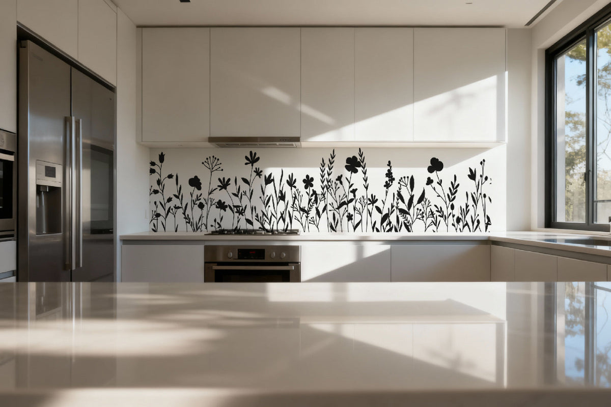 Küchenrückwand Minimal Art Blumen