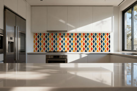 Küchenrückwand Retro Wellen