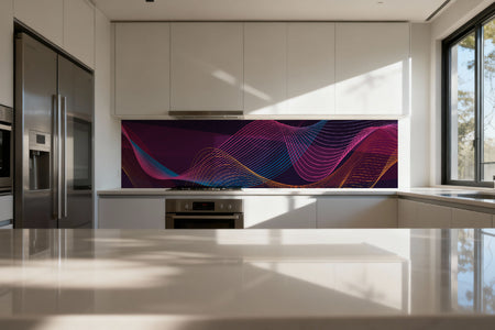 Küchenrückwand Neon Linien Abstrakt