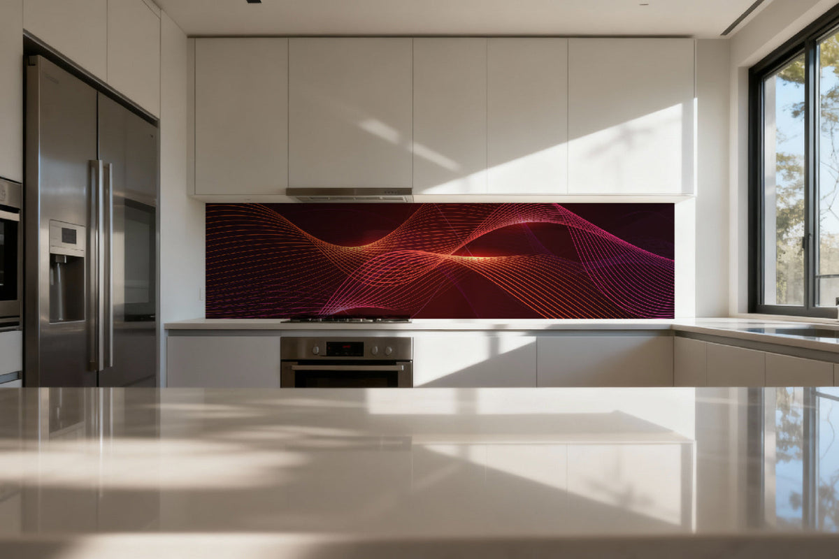 Küchenrückwand Modern Abstrakt Wellen