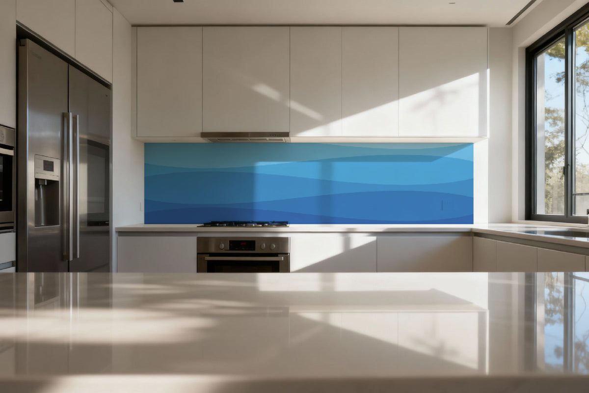 Küchenrückwand Sanfte Blautöne Design