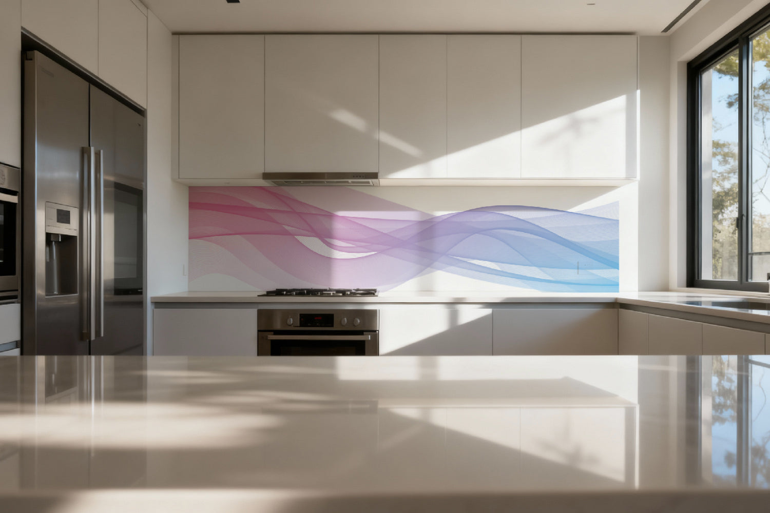 Küchenrückwand Pastell Wellenmuster