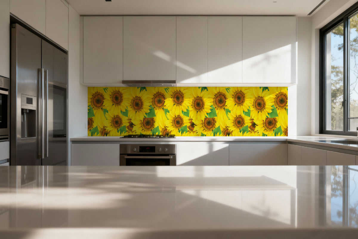 Küchenrückwand Sonnenblumenfeld Gelb