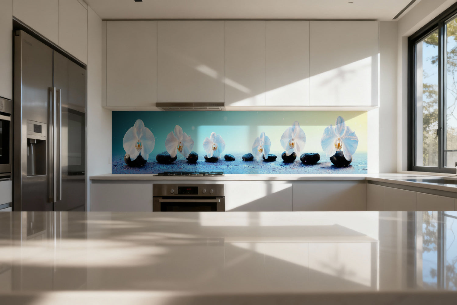 Küchenrückwand Spa Motiv mit Blüten