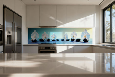 Küchenrückwand Spa Motiv mit Blüten