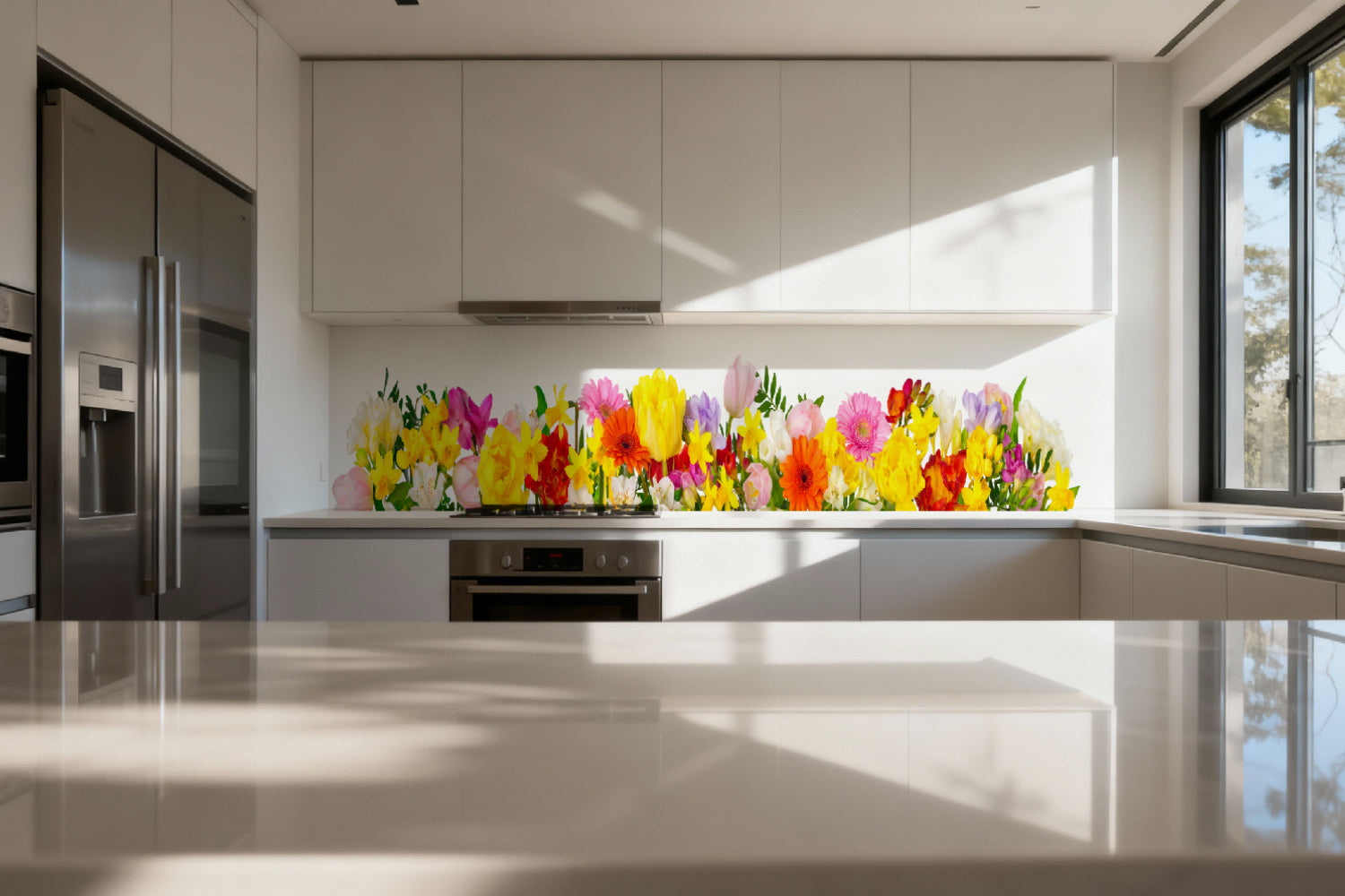 Küchenrückwand Frühlingsblumen bunt