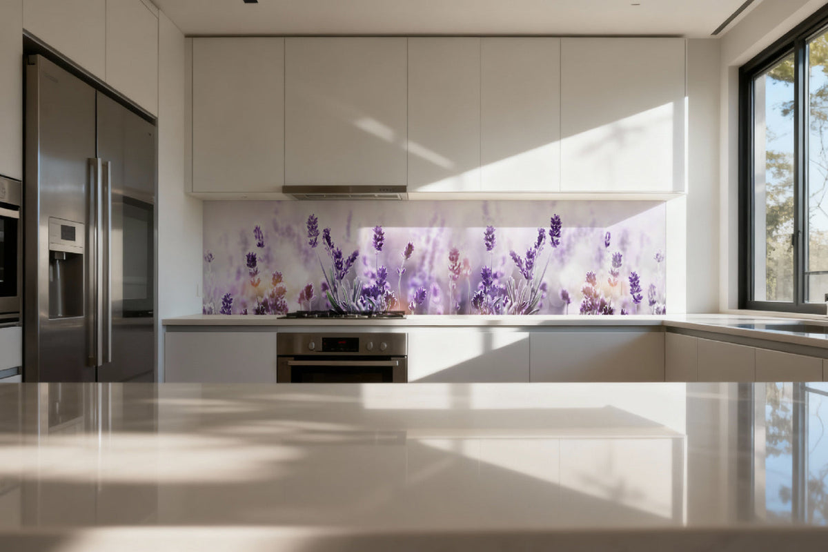Küchenrückwand Lavendel Blütenfeld