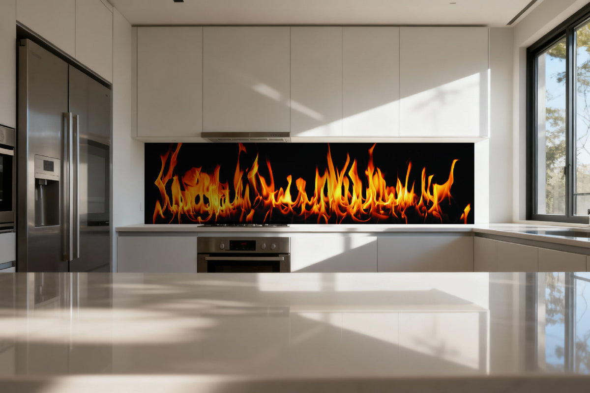 Küchenrückwand Flammen Design