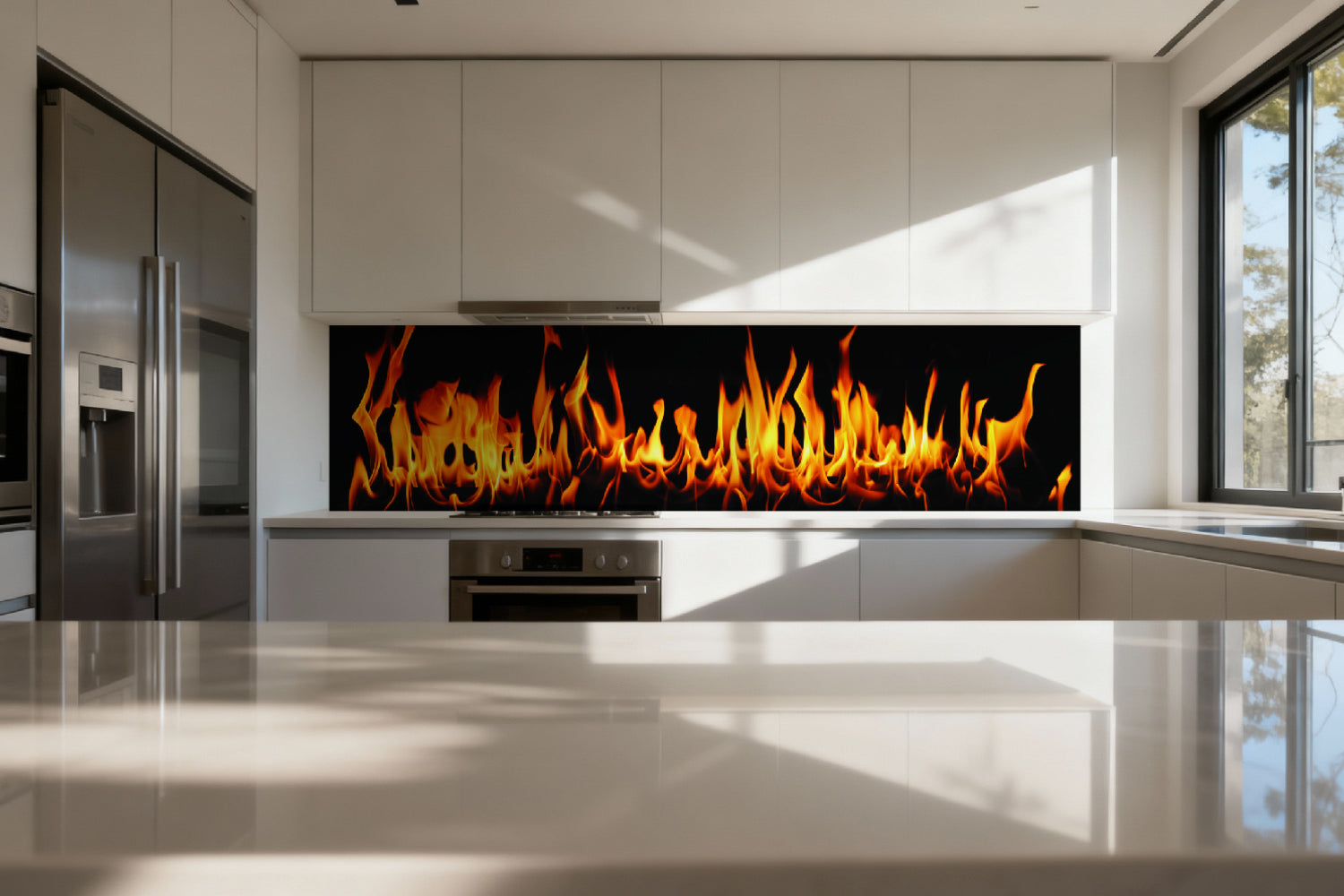Küchenrückwand Flammen Design