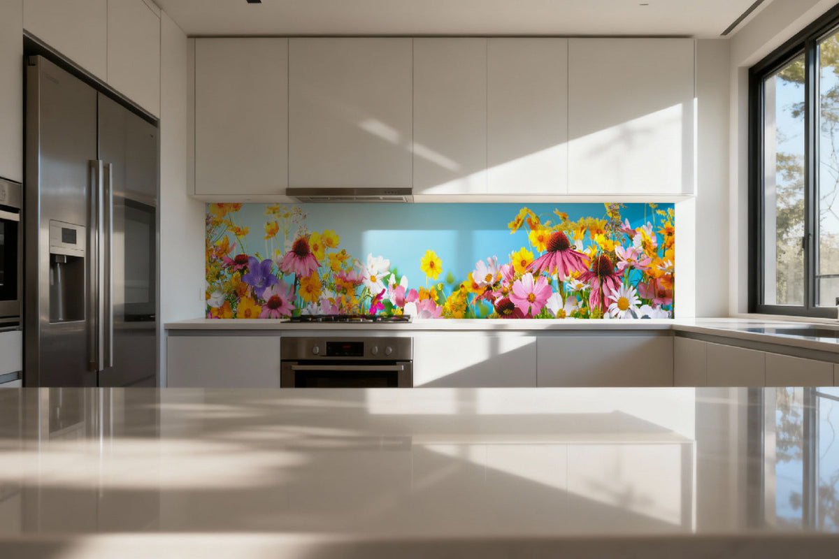 Küchenrückwand Bunte Blumenwiese Sommer