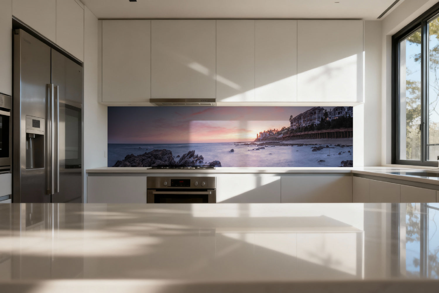 Küchenrückwand Meeresküste bei Sonnenuntergang