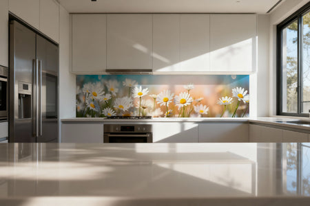 Küchenrückwand Gänseblümchen im Sonnenlicht