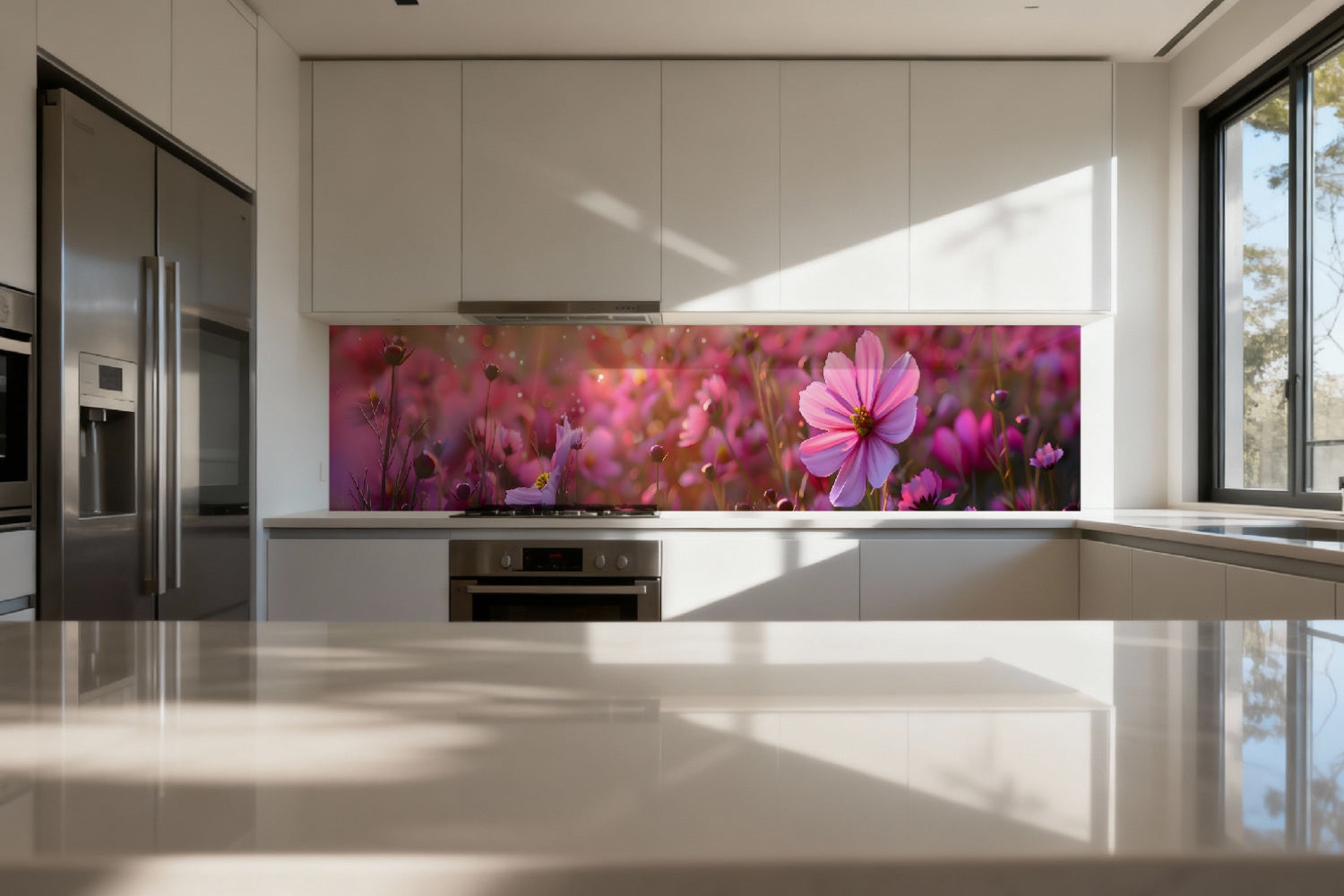 Küchenrückwand Blumenfeld