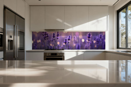 Küchenrückwand Lavendelblüten im Abendlicht