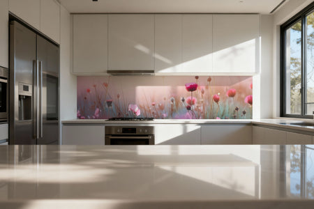 Küchenrückwand Romantische Blumenwiese