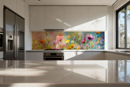 Küchenrückwand Bunte Blumenwiese