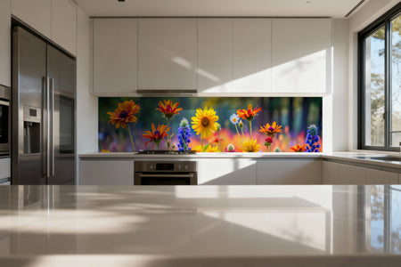 Küchenrückwand Bunte Sommerblumen