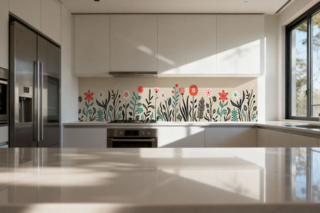 Küchenrückwand Modernes Blumenmuster