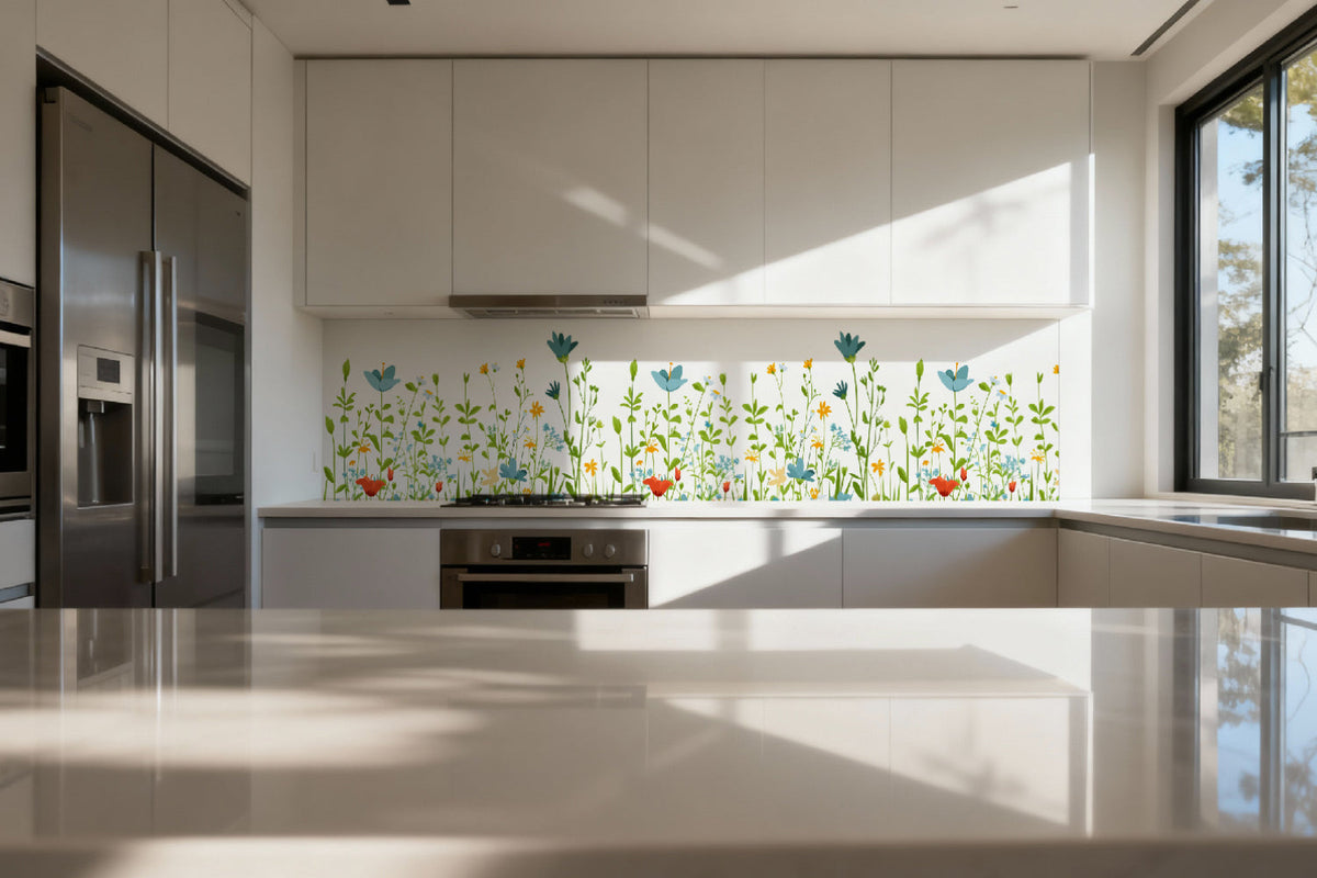 Küchenrückwand Blumenwiese Illustration