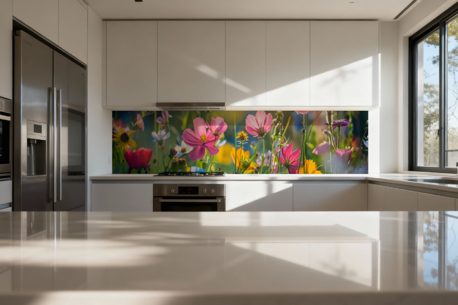 Küchenrückwand Bunte Blumenwiese