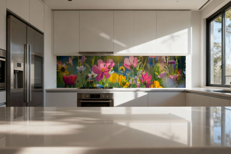 Küchenrückwand Bunte Blumenwiese