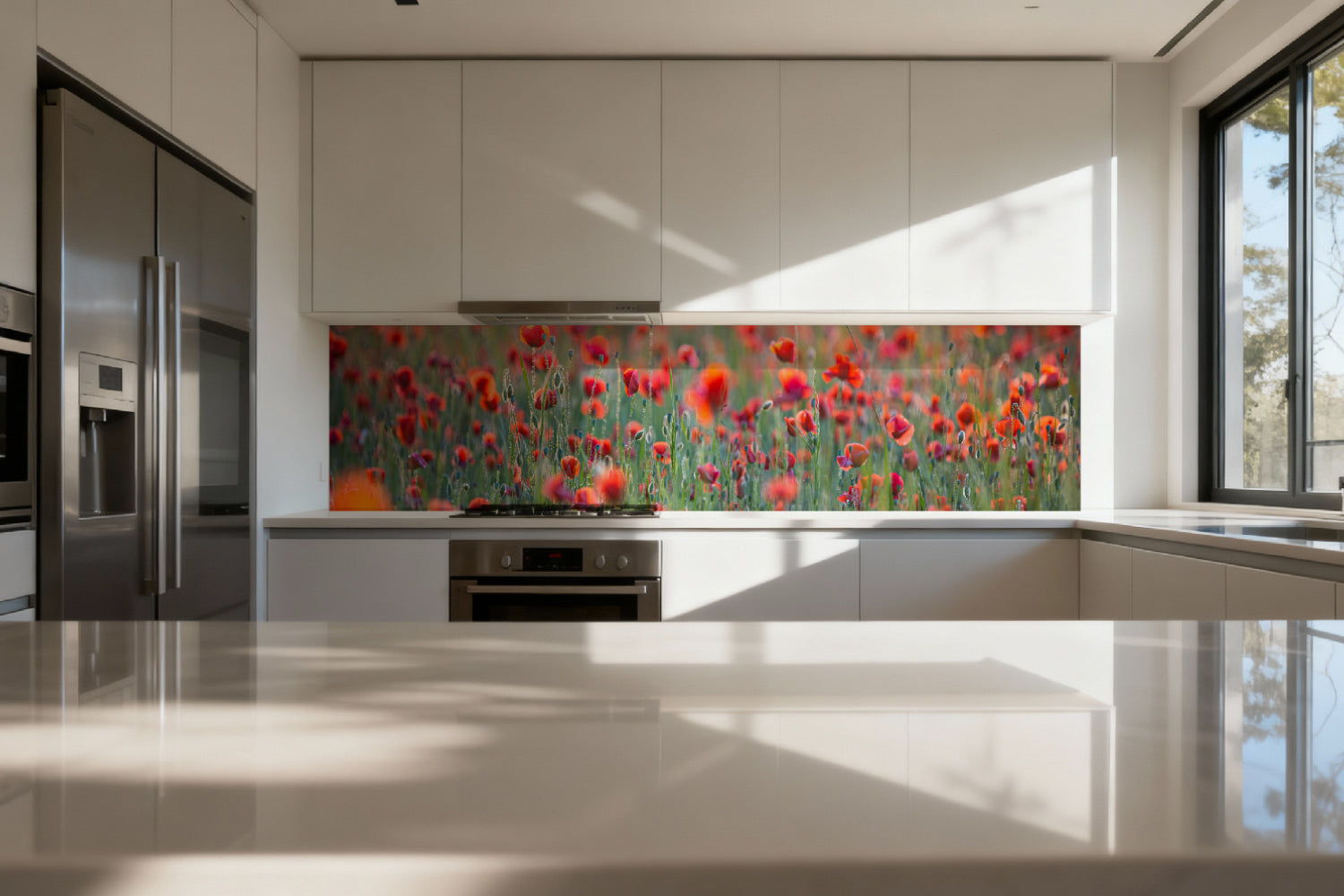 Küchenrückwand Rotes Mohnfeld