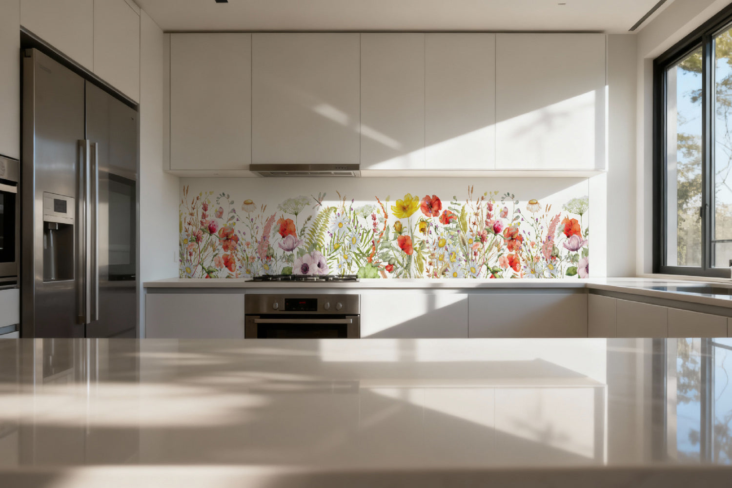 Küchenrückwand Bunte Wildblumen