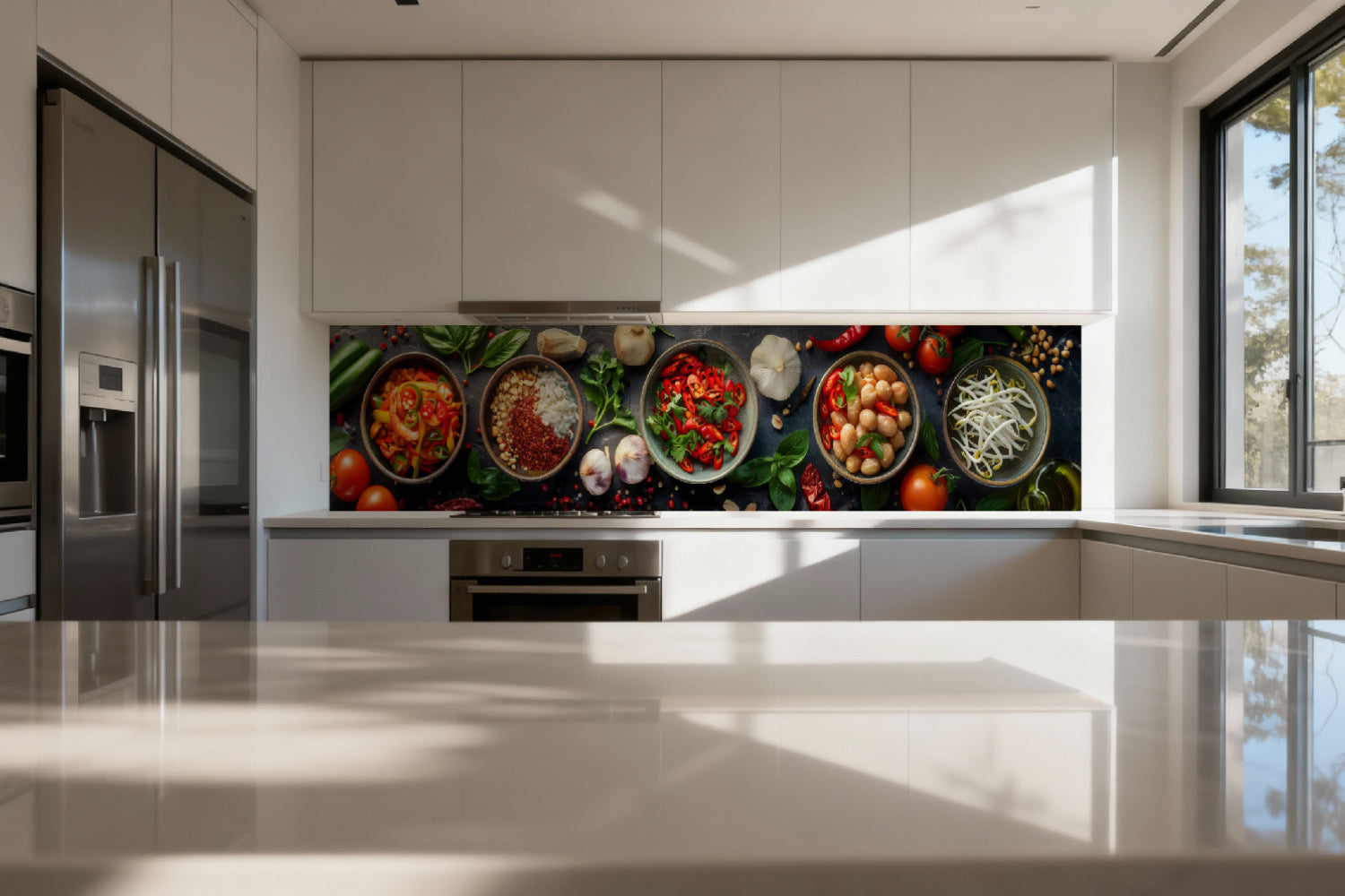 Küchenrückwand Frisches Gemüse und Kräuter