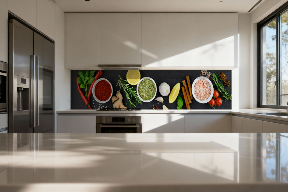 Küchenrückwand Gewürze und Kräuter