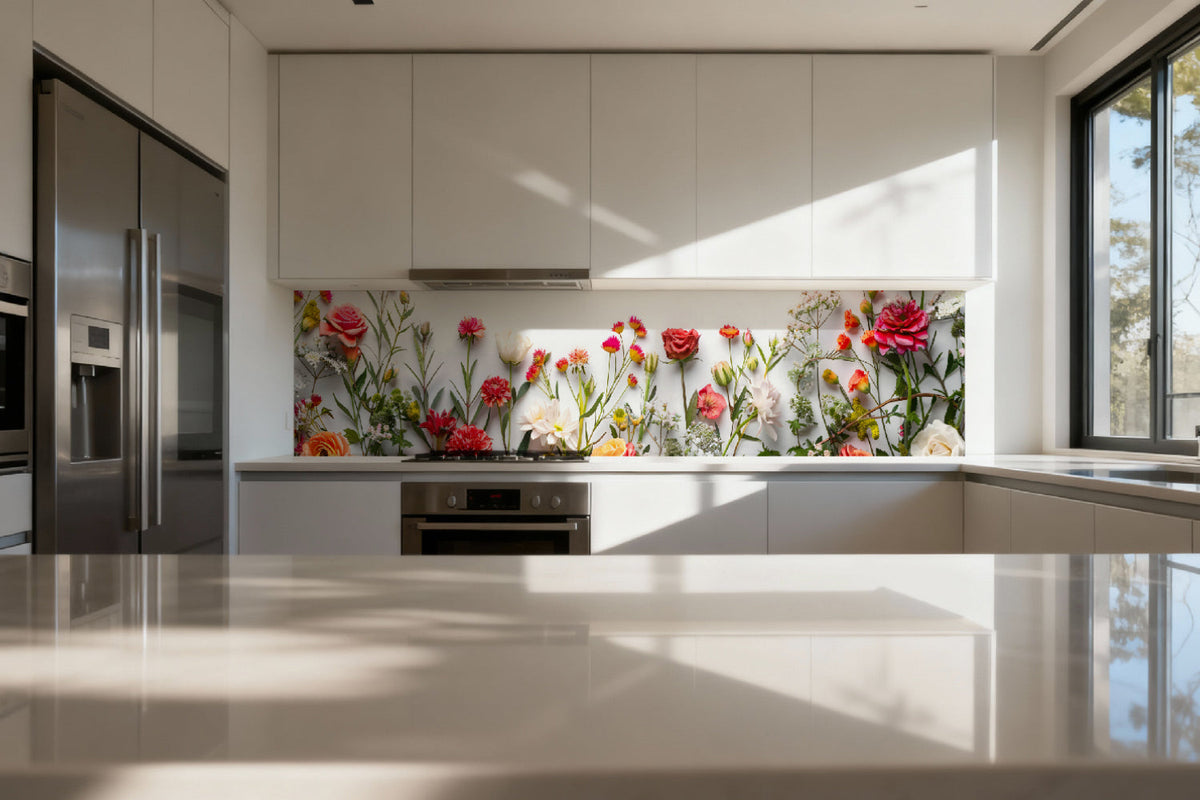 Küchenrückwand Bunte Blumen