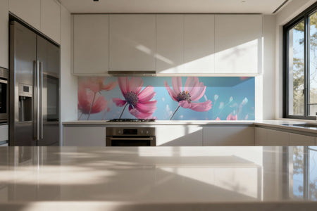 Küchenrückwand Rosa Blüten