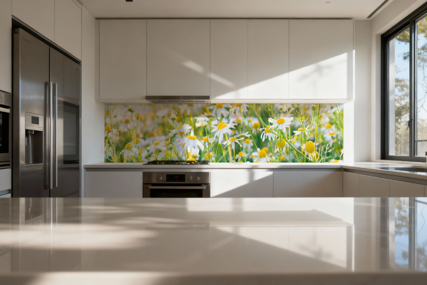 Küchenrückwand Kamillenwiese