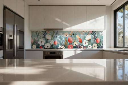 Küchenrückwand Florales Aquarellmotiv