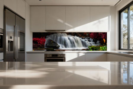 Küchenrückwand Wasserfall im Herbstwald