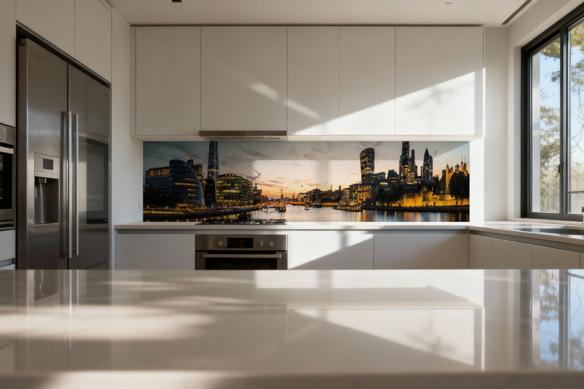 Küchenrückwand Skyline bei Sonnenuntergang