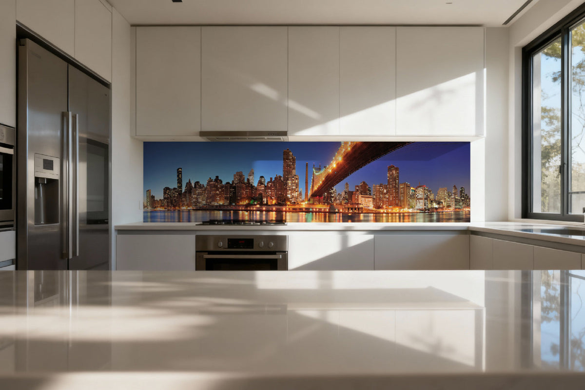Küchenrückwand Skyline bei Nacht