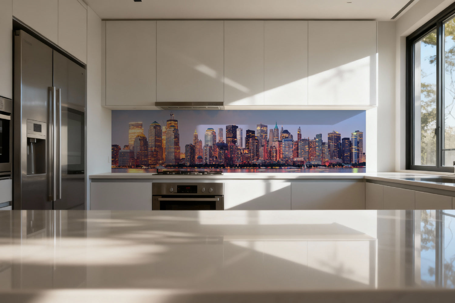 Küchenrückwand Skyline bei Sonnenuntergang