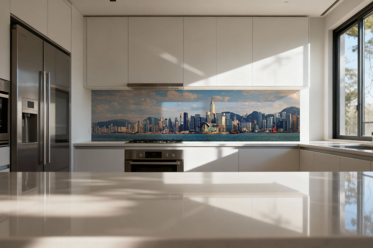 Küchenrückwand Skyline am Meer