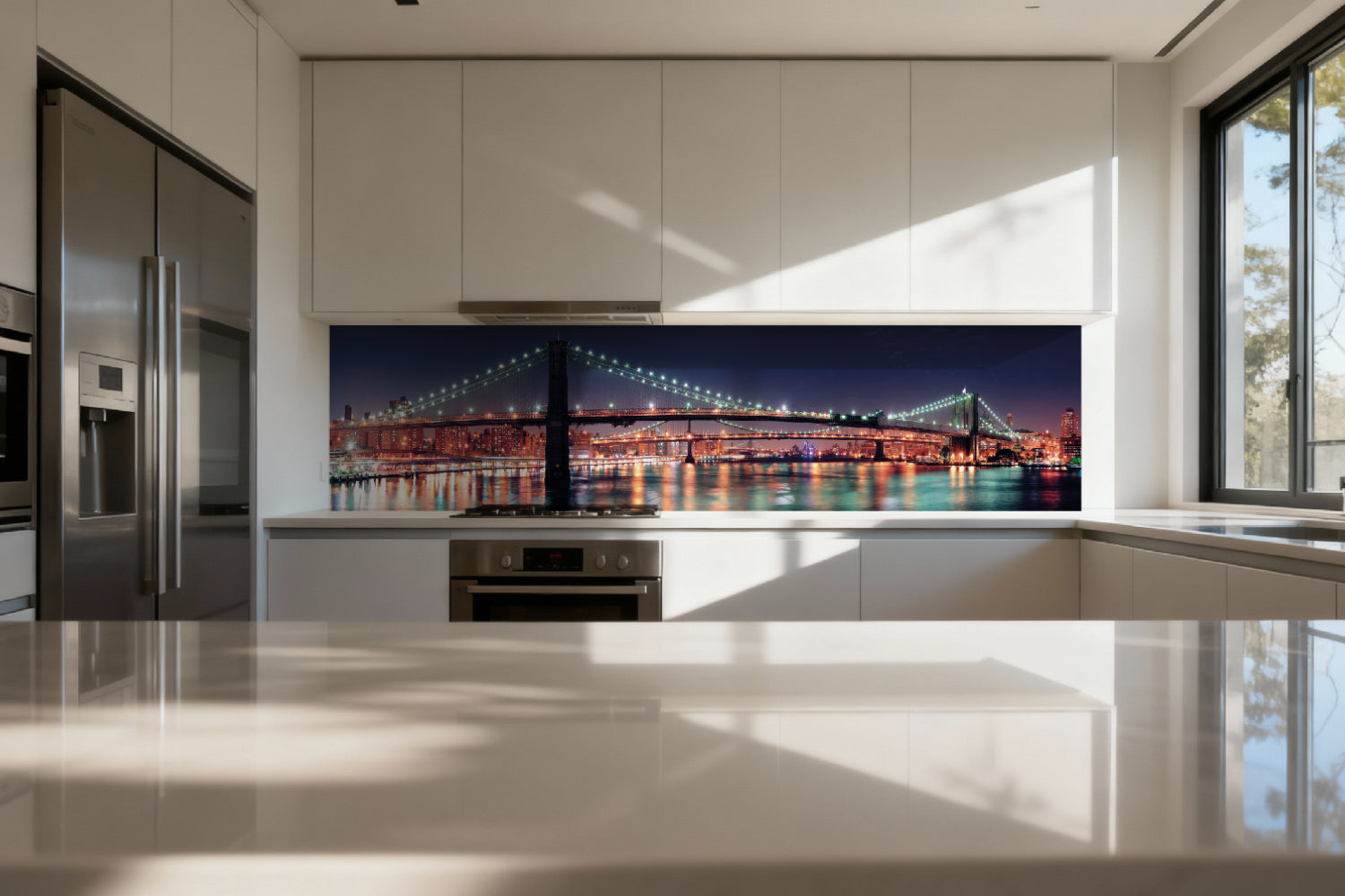 Küchenrückwand Brücke bei Nacht