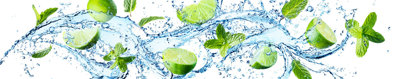 Küchenrückwand Wasser & Limetten