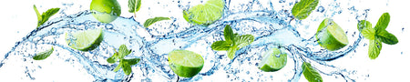 Küchenrückwand Wasser & Limetten