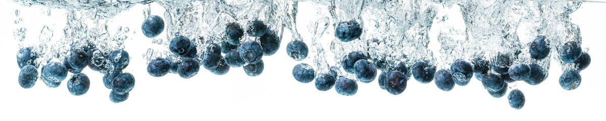 Küchenrückwand Blaubeeren im Wasser