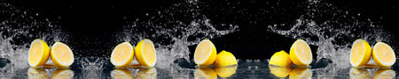 Küchenrückwand Zitronen Splash Schwarz