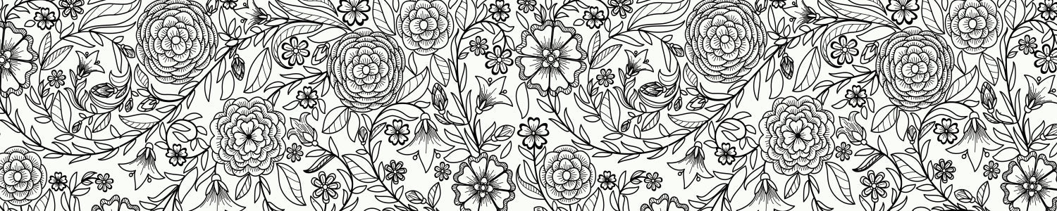 Küchenrückwand Blumenmuster Schwarzweiß