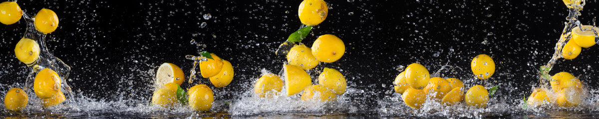 Küchenrückwand Zitronen Splash