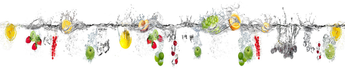 Küchenrückwand Bunte Früchte im Wasser