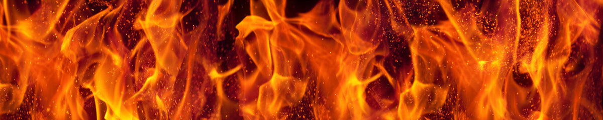 Küchenrückwand mit Feueroptik