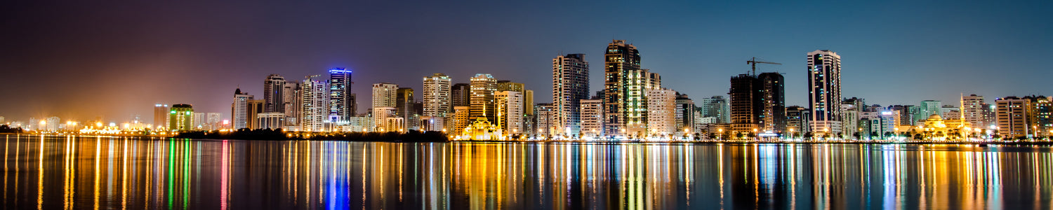 Küchenrückwand Skyline mit Lichtern