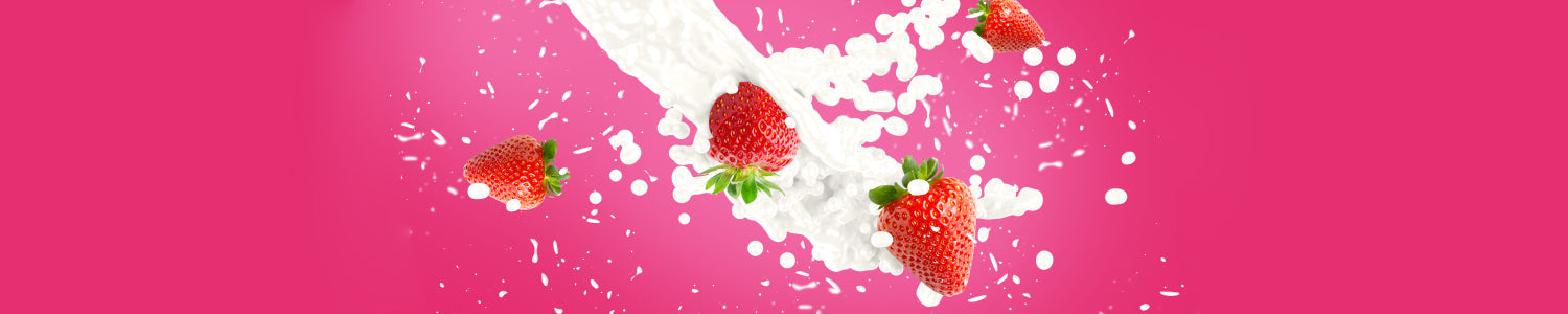 Küchenrückwand Erdbeeren & Milch