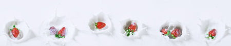 Küchenrückwand Erdbeeren Milch Splash